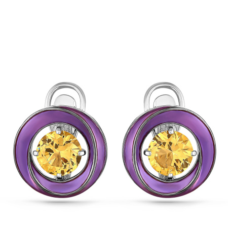 Серьги из серебра с эмалью и ситаллом