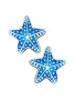 Серьги-пусеты с эмалью «Морская звезда»