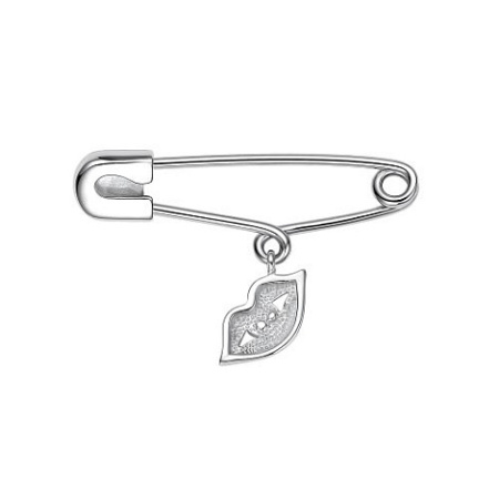 Брошь-булавка из серебра с бриллиантом «Поцелуй»