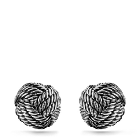 Серебряные серьги пуссеты «Крепкий узел»