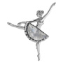 Брошь из серебра 925 Балерина с горным хрусталем