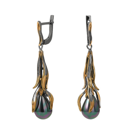 Серьги из серебра «Ар-нуво весна»