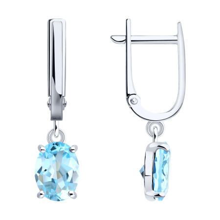 Серебряные серьги с топазами