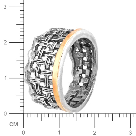 Серебряное кольцо с золотом