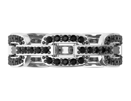 Серебряное кольцо с чёрными фианитами