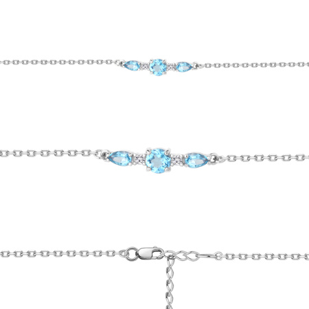 Браслет из серебра с топазом