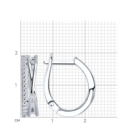 Серьги из серебра с фианитами