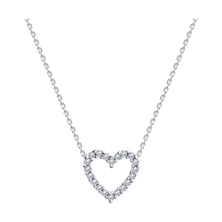 Колье из серебра с фианитами «Сердце»