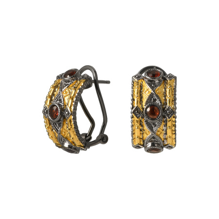 Серьги из серебра с гранатом «Византия»