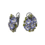 Серьги из серебра с эмалью «Фиалка»