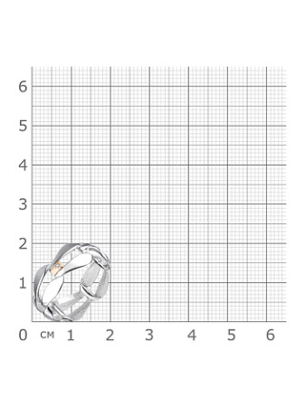 Кольцо серебряное с позолотой и бриллиантом «Цепь»