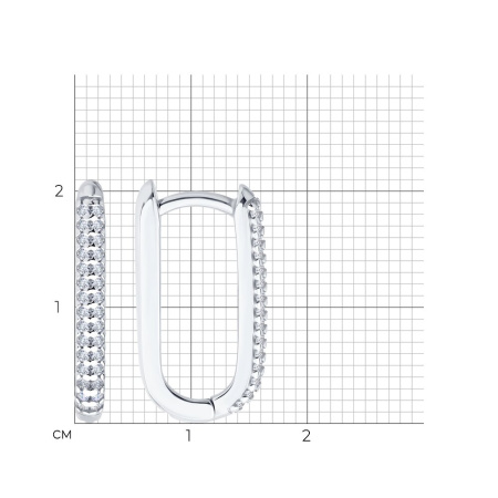 Серьги из серебра с фианитами