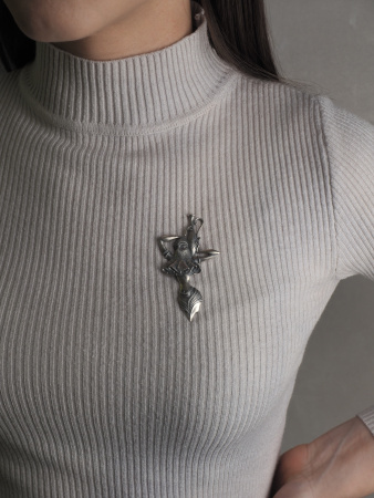 Серебряная брошь «Восточная красавица»