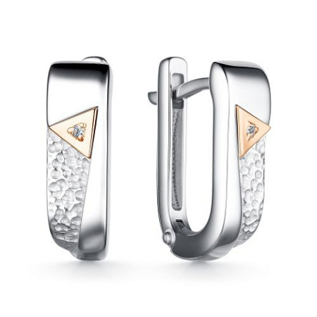 Серьги из серебра с бриллиантом