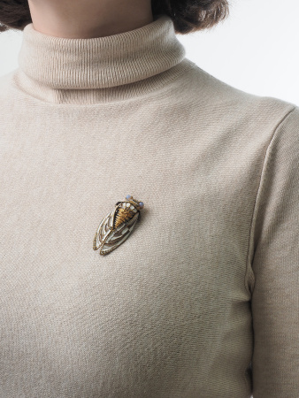 Серебряная брошь «Цикада»