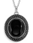 Кулон на цепи с черным ониксом и шпинелью