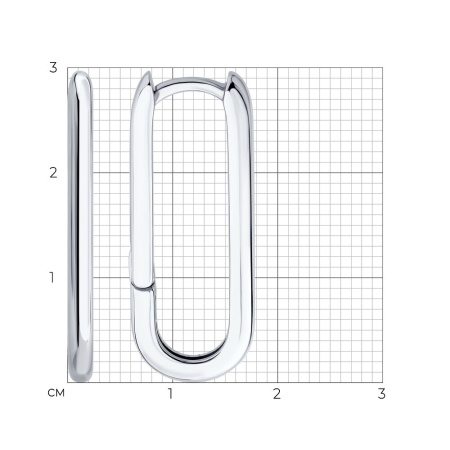 Серьги хупы Овал из серебра 925