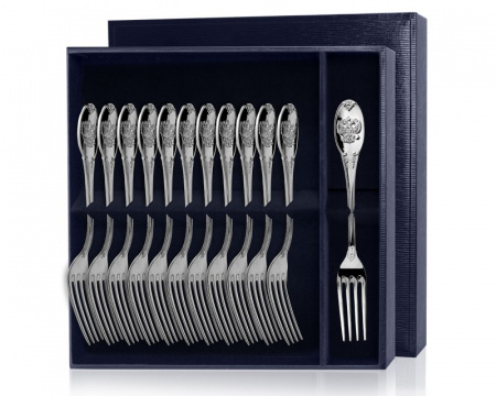 Серебряный набор «Единство» 12 столовых вилок