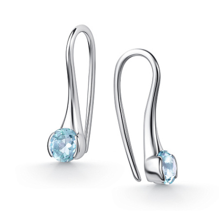 Серьги из серебра с топазами