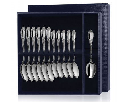 Серебряный набор «Престиж» 12 предметов десертные и чайные ложки