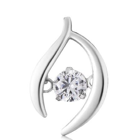 Серебряная подвеска с танцующими фианитами