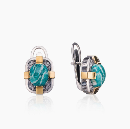 Серебряные серьги «Песнь Амазонита»