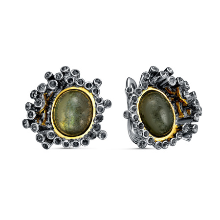 Серьги из серебра с лабрадоритами
