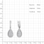 Серьги из серебра с фианитами «Капли»