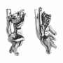 Серьги из серебра «Кошачий вальс»