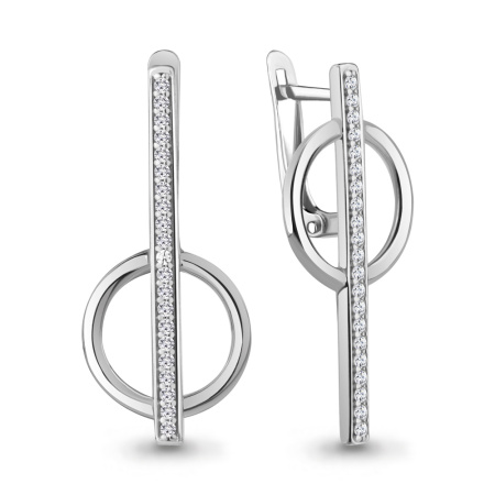 Серьги из серебра с фианитами