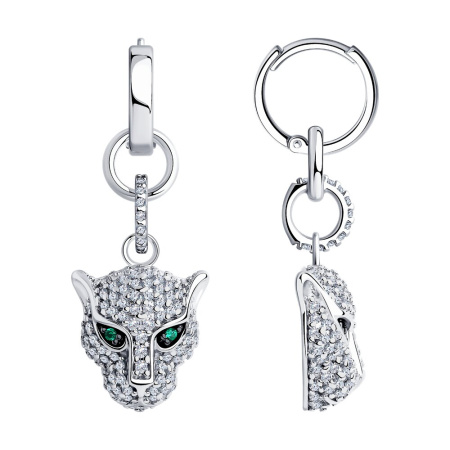 Серьги из серебра с фианитами