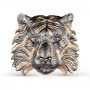 Серебряная брошь с позолотой «Тигр»