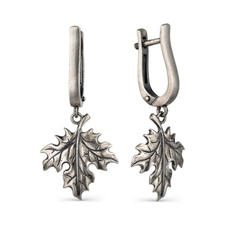 Серьги из серебра «Листья клёна»