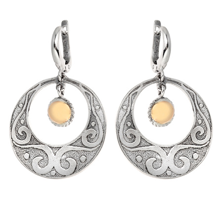 Серебряные серьги с золотом