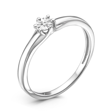 Серебряное кольцо с бриллиантом