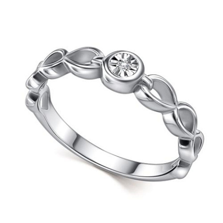 Кольцо из серебра с бриллиантом