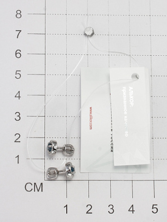 Серьги-пусеты из серебра с топазом и фианитами