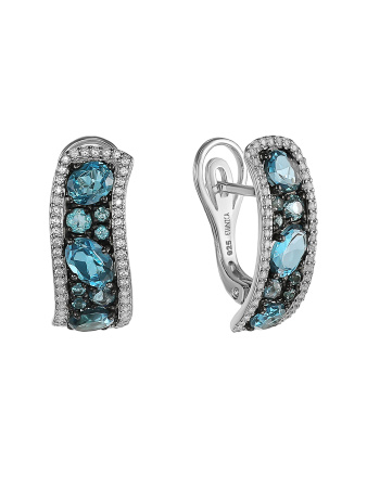 Серьги из серебра с топазом