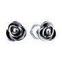 Серьги-пусеты из чернёного серебра «Роза»