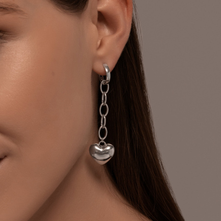 Серьги из серебра «Сердце»