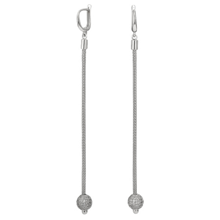 Серьги из серебра с фианитами