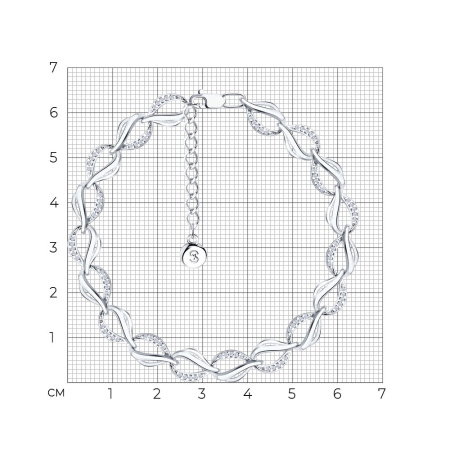 Браслет из серебра с фианитами