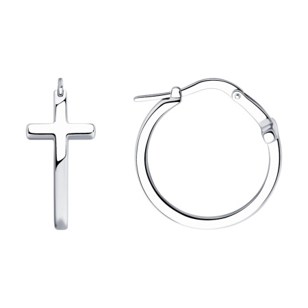 Серьги из серебра «Крест»