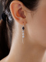 Серьги из серебра с гранатом и фианитами