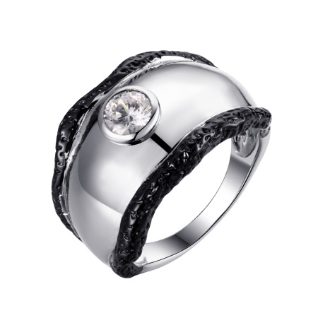 Кольцо из серебра с фианитами