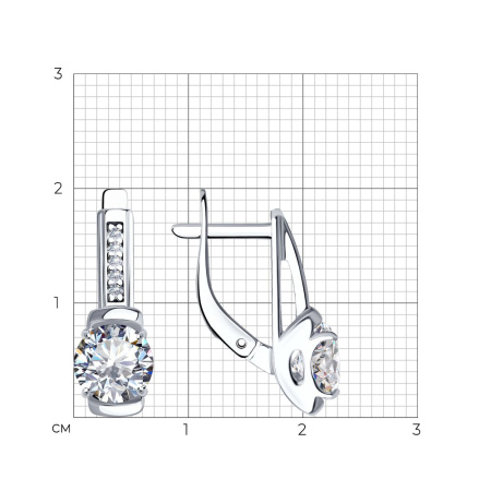 Серебряные серьги с фианитами