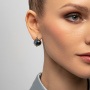 Серьги из серебра с камнем питерсит