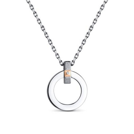 Серебряное колье с бриллиантом