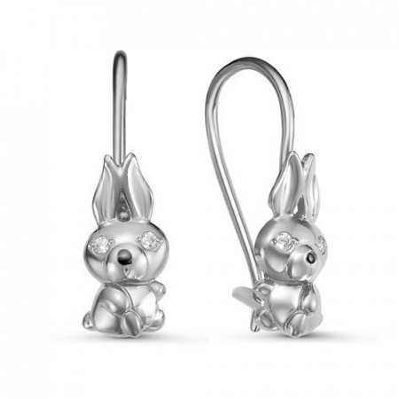 Детские серьги из серебра с фианитами