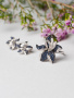 Серьги из серебра с натуральным сапфиром